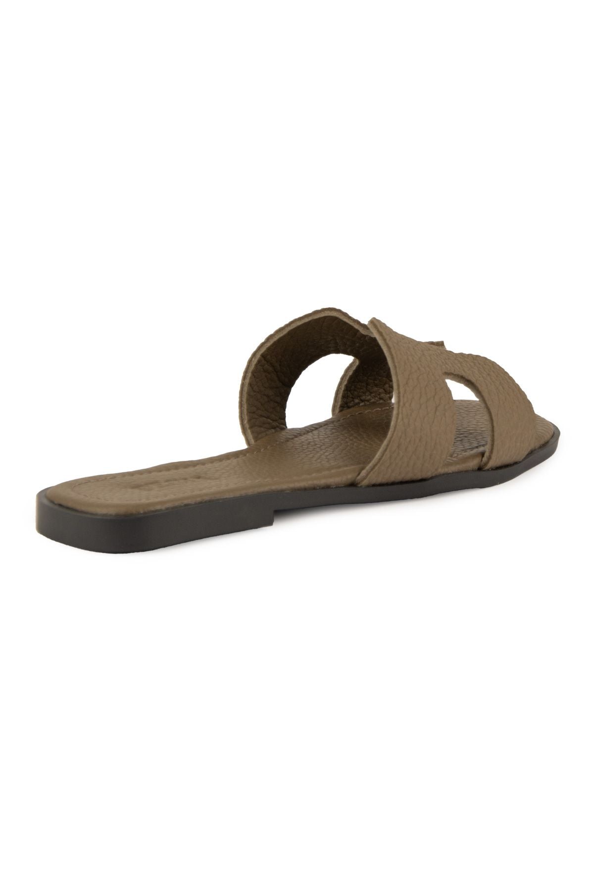 Pegia Vibe Women Leather Slippers 215540  - Stone