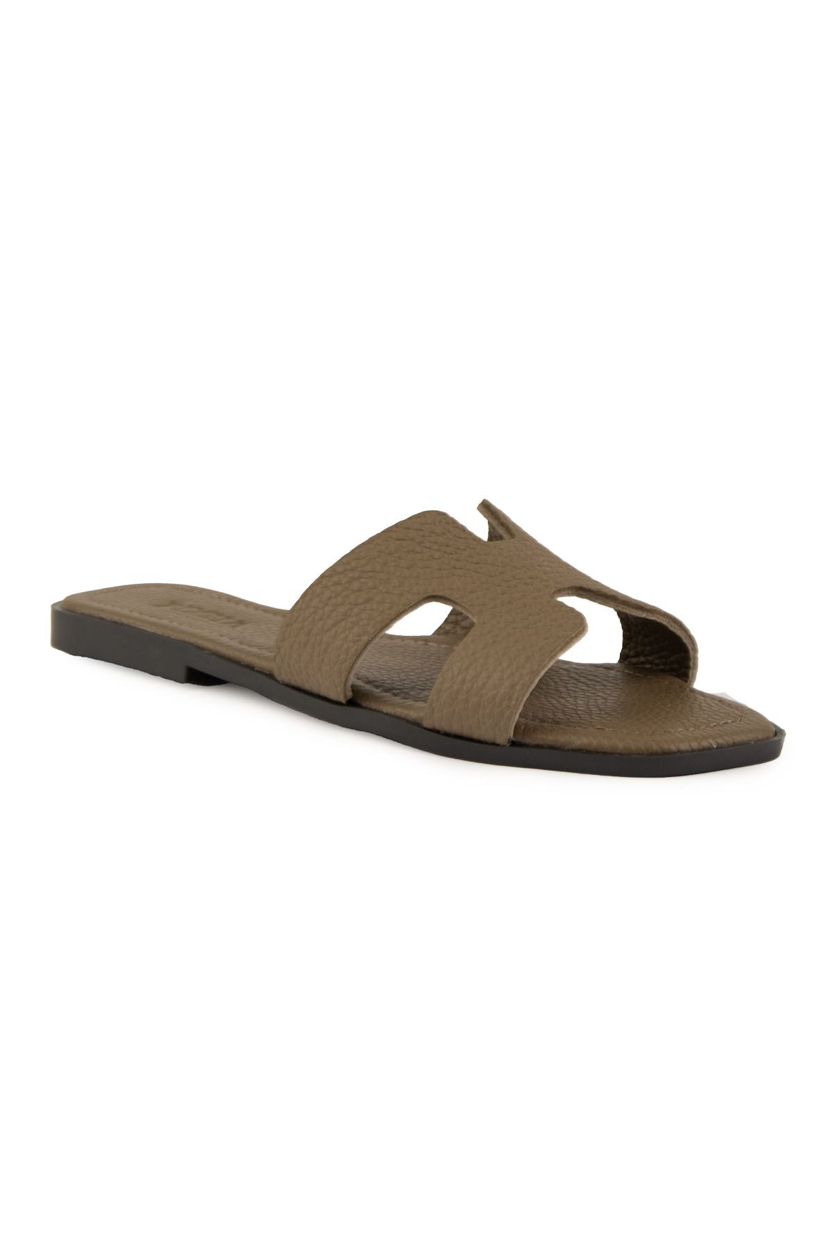 Pegia Vibe Women Leather Slippers 215540  - Stone