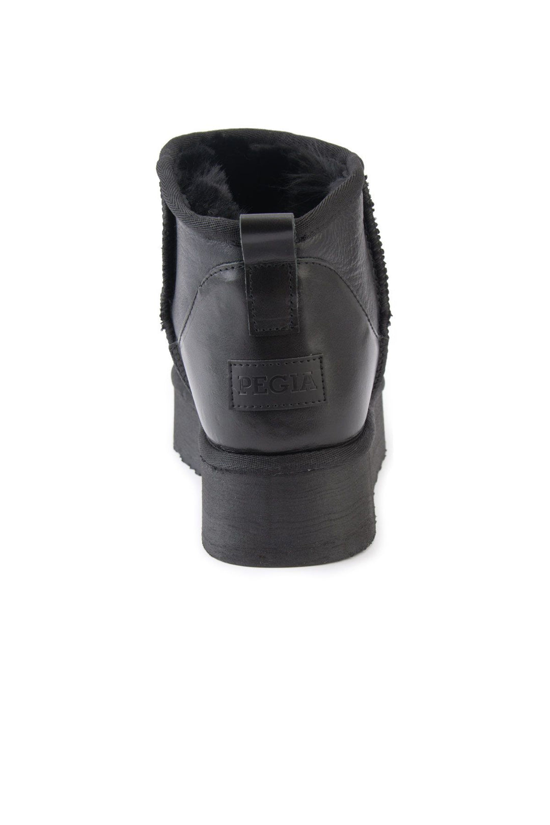 Pegia High Sole Sheepskin Boots 191303  - Black