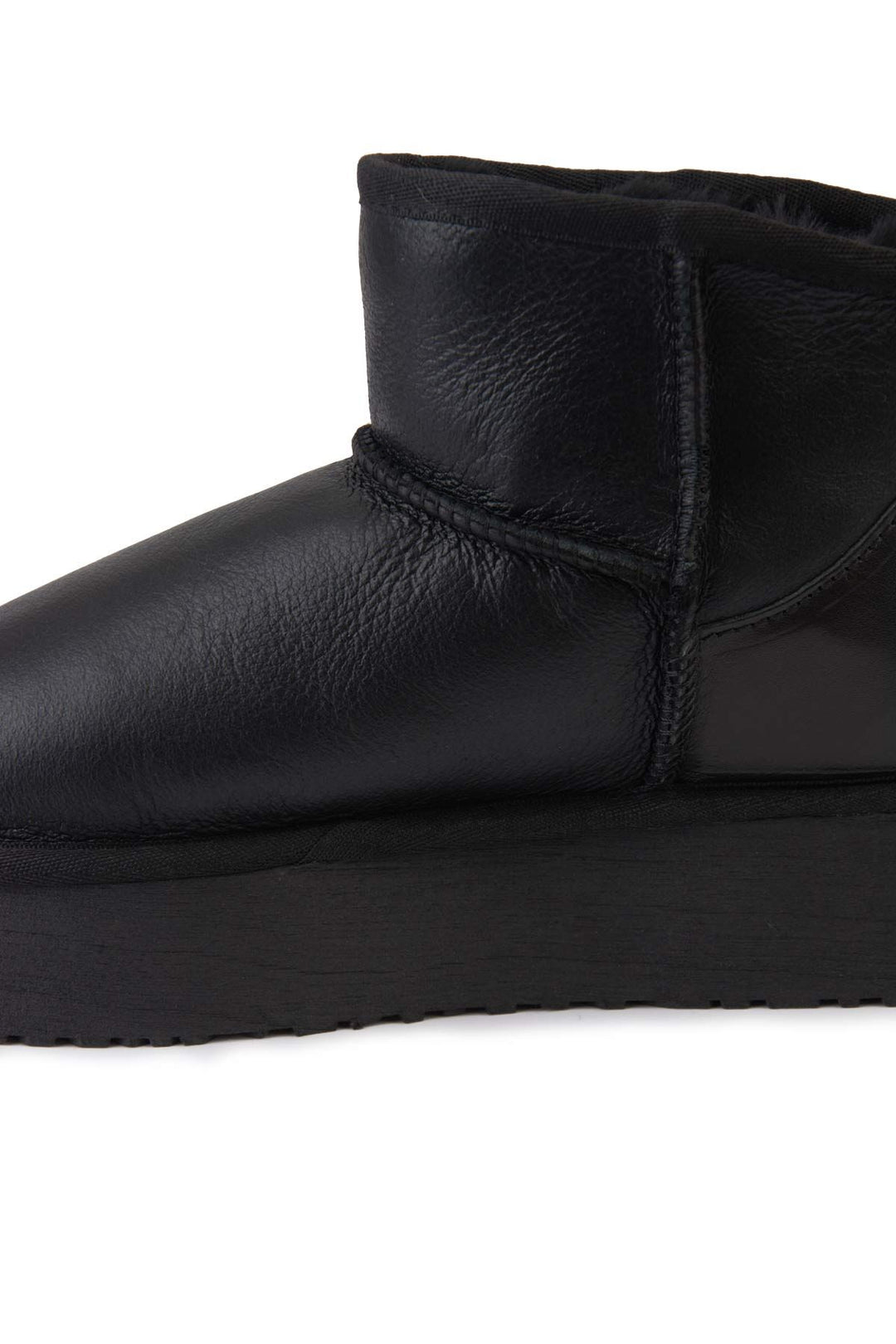 Pegia High Sole Sheepskin Boots 191303  - Black