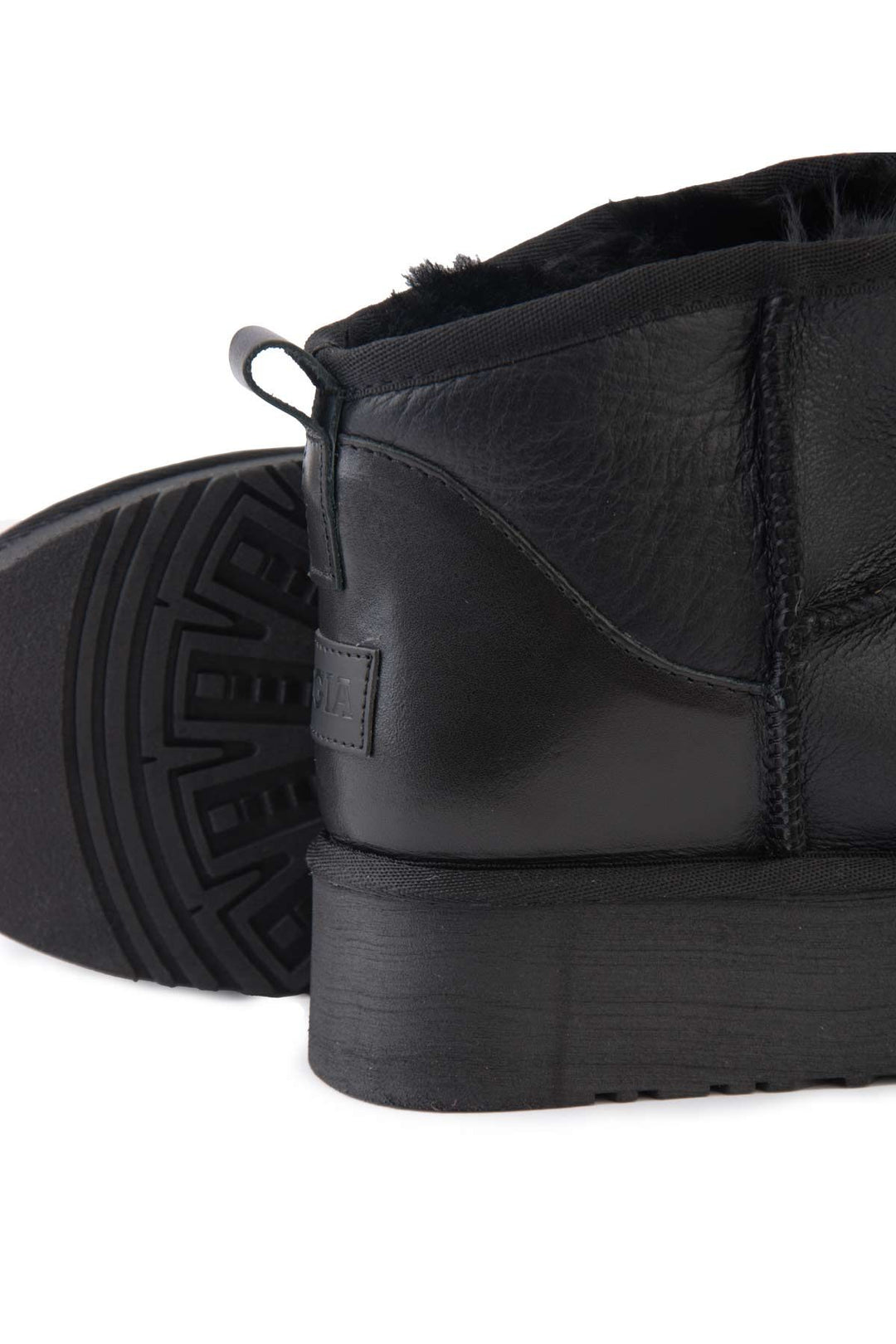 Pegia High Sole Sheepskin Boots 191303  - Black