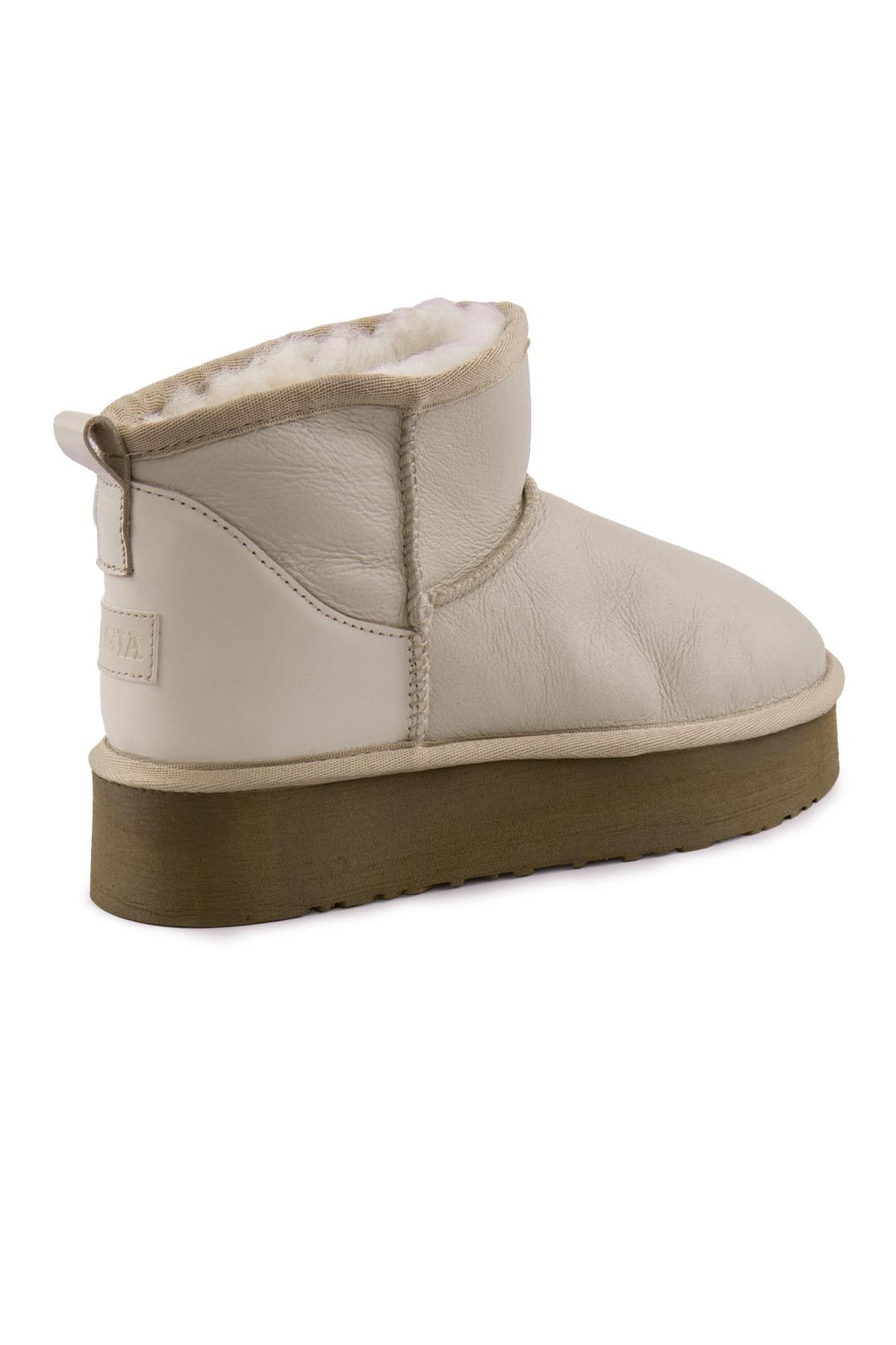 Pegia High Sole Sheepskin Boots 191303  - Beige