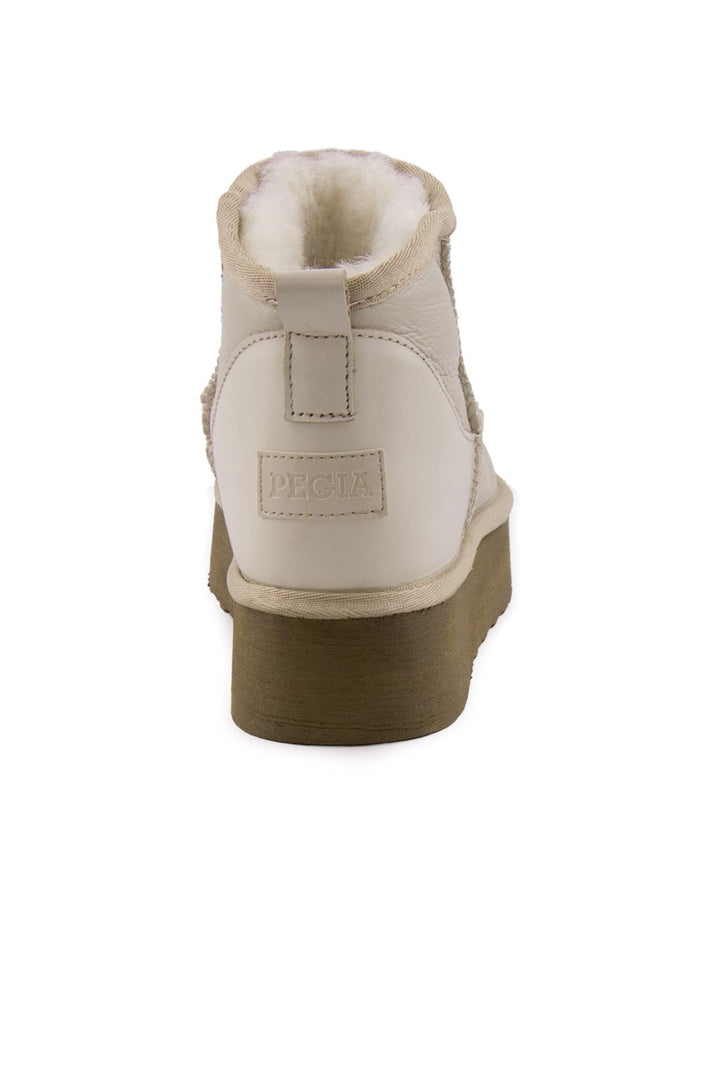 Pegia High Sole Sheepskin Boots 191303  - Beige