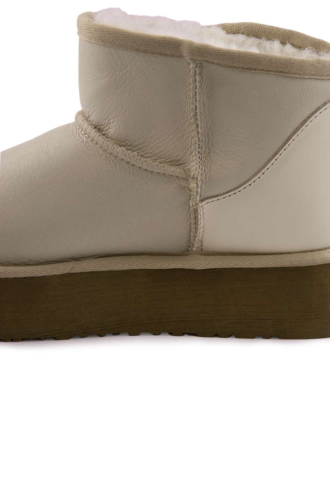 Pegia High Sole Sheepskin Boots 191303  - Beige