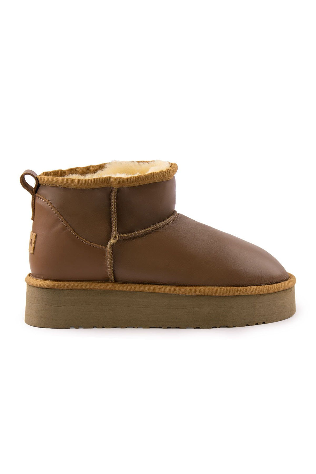 Pegia High Sole Sheepskin Boots 191303  - Chestnut
