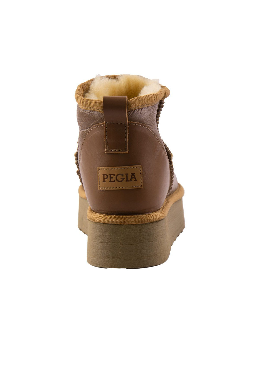 Pegia High Sole Sheepskin Boots 191303  - Chestnut