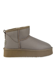Pegia High Sole Sheepskin Boots 191303  - Stone