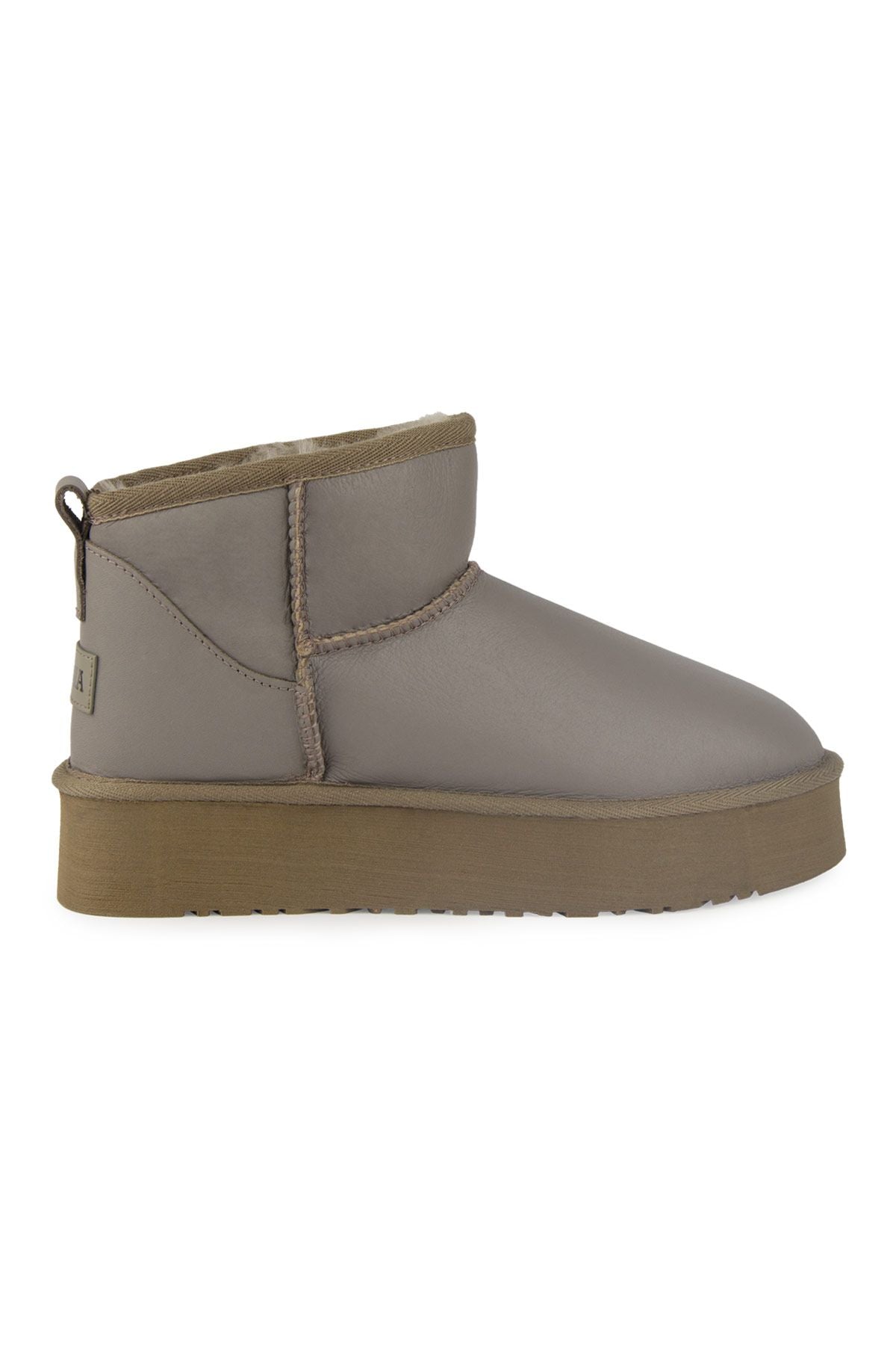 Pegia High Sole Sheepskin Boots 191303  - Stone