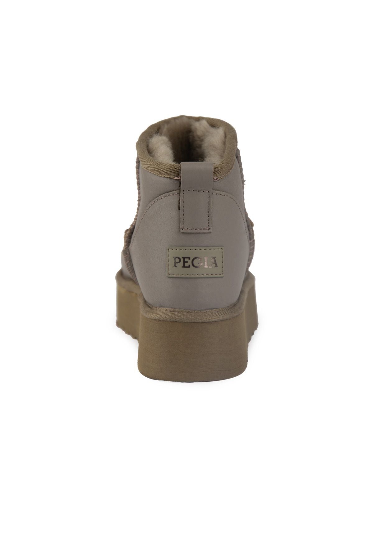 Pegia High Sole Sheepskin Boots 191303  - Stone