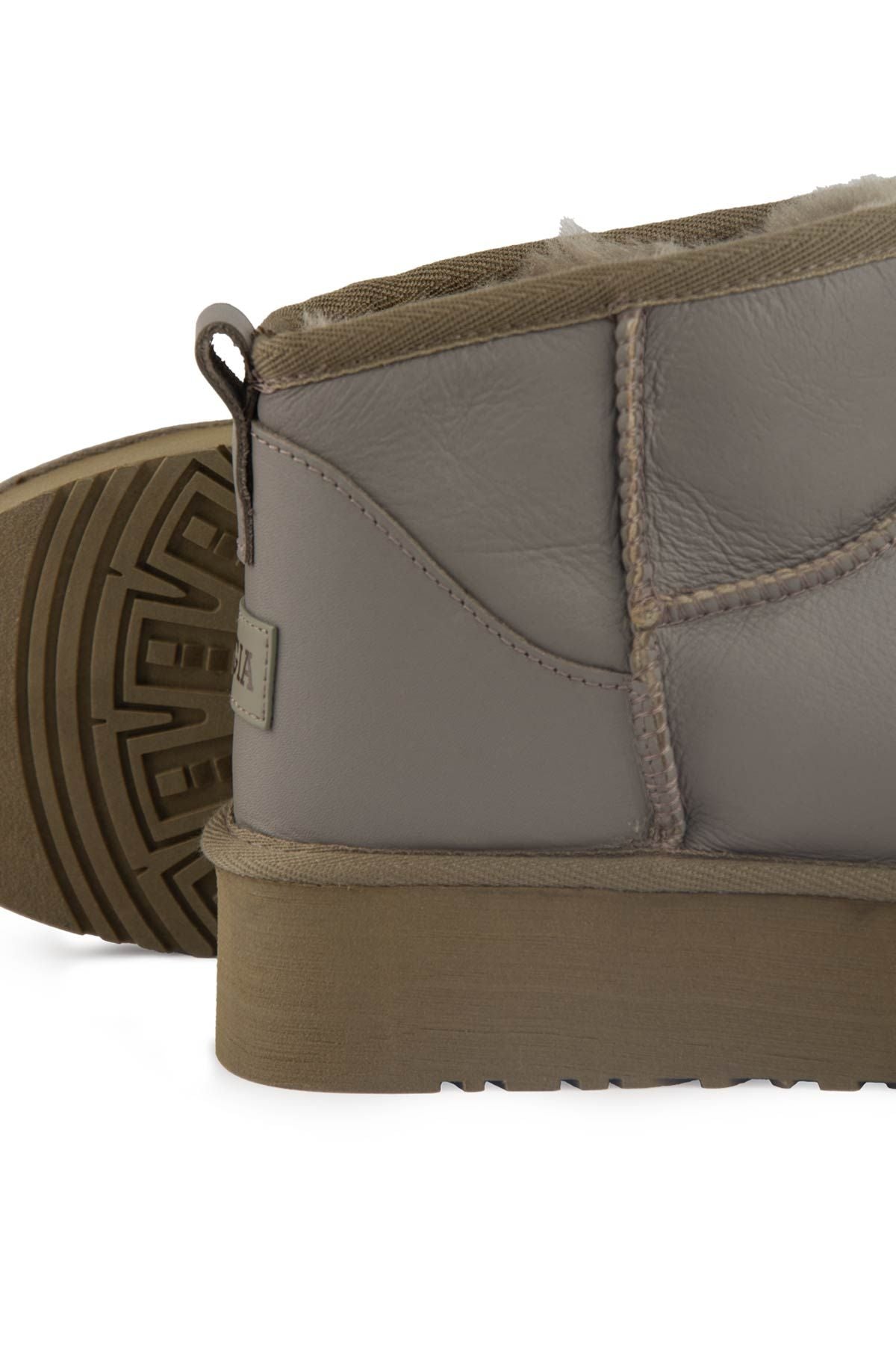 Pegia High Sole Sheepskin Boots 191303  - Stone