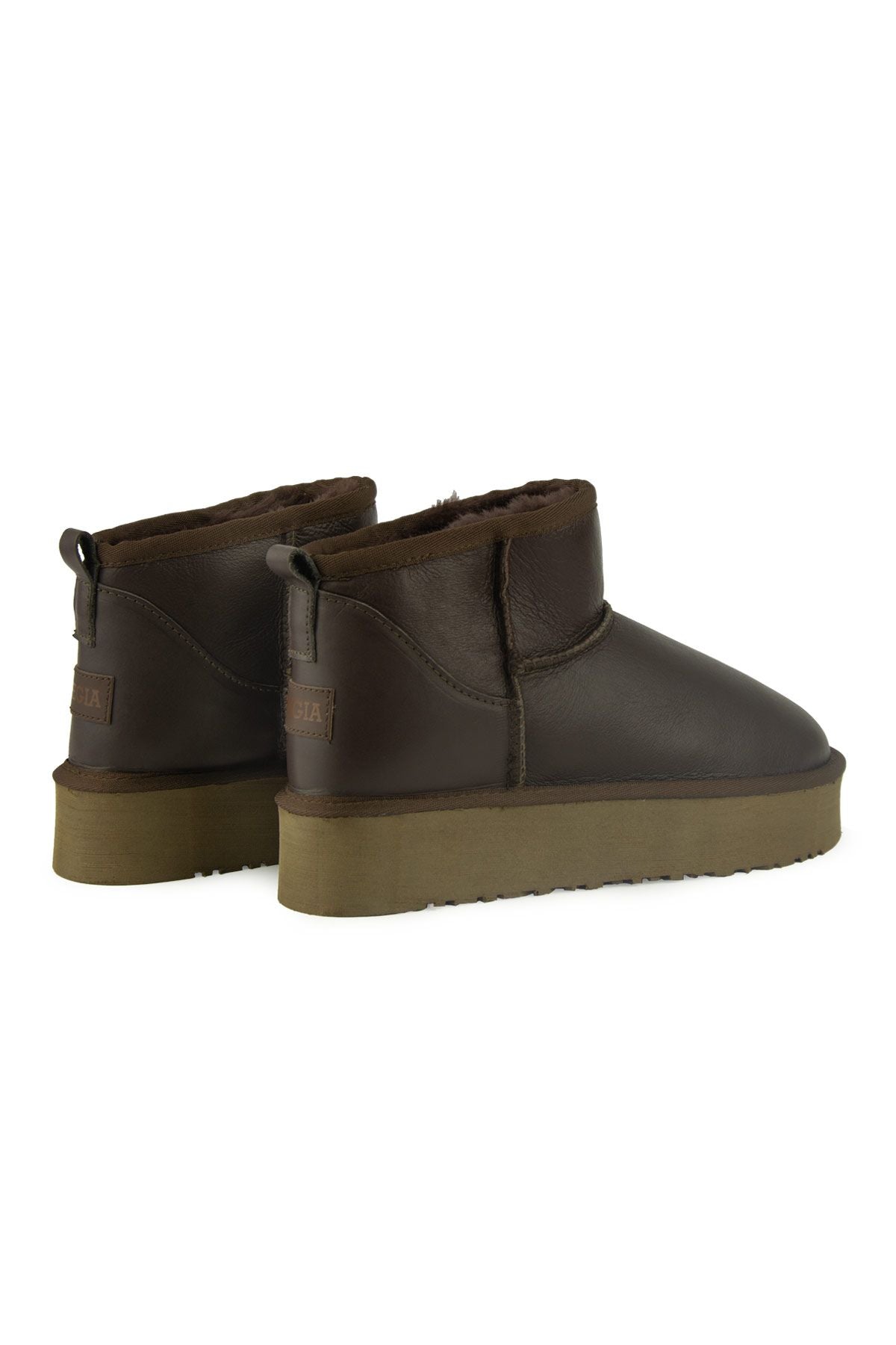 Pegia High Sole Sheepskin Boots 191303  - Choco