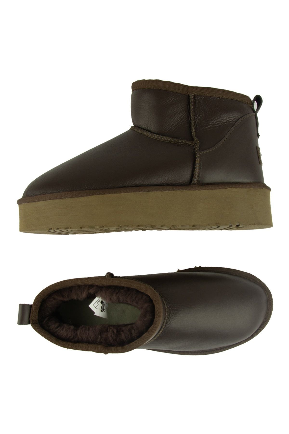 Pegia High Sole Sheepskin Boots 191303  - Choco