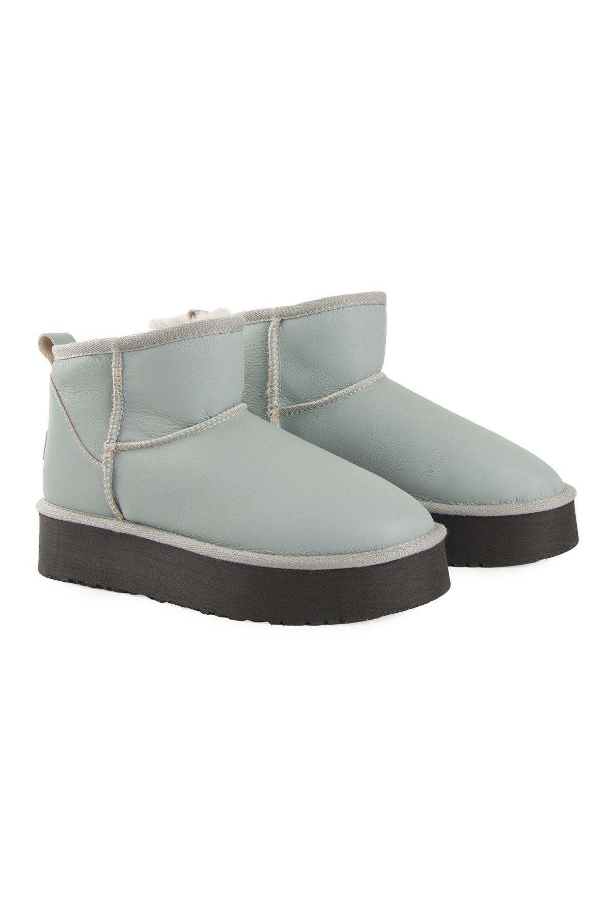Pegia High Sole Sheepskin Boots 191303  - Grey