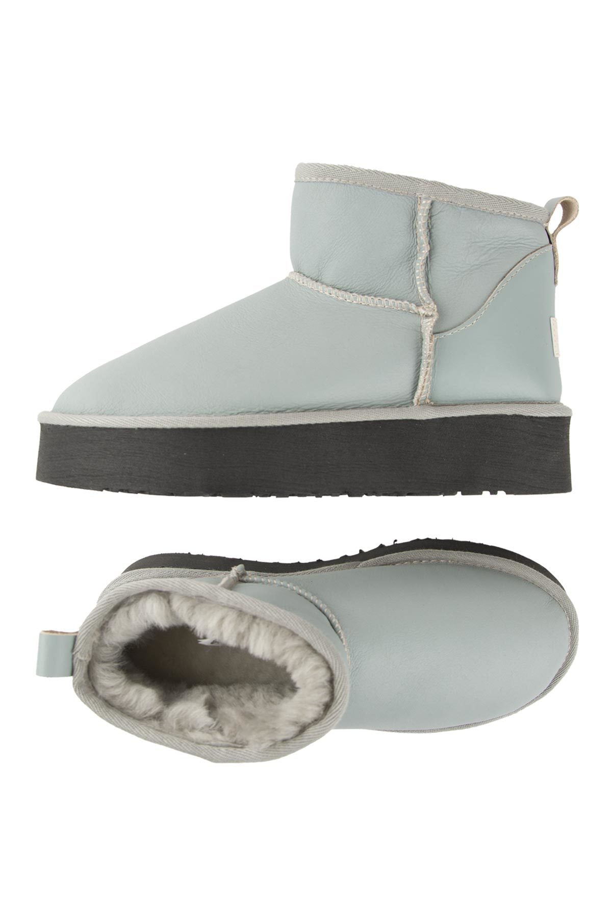 Pegia High Sole Sheepskin Boots 191303  - Grey