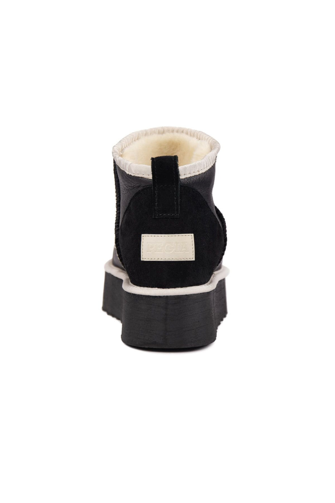 Pegia Women's Platform Leather Boots 191315  - Black