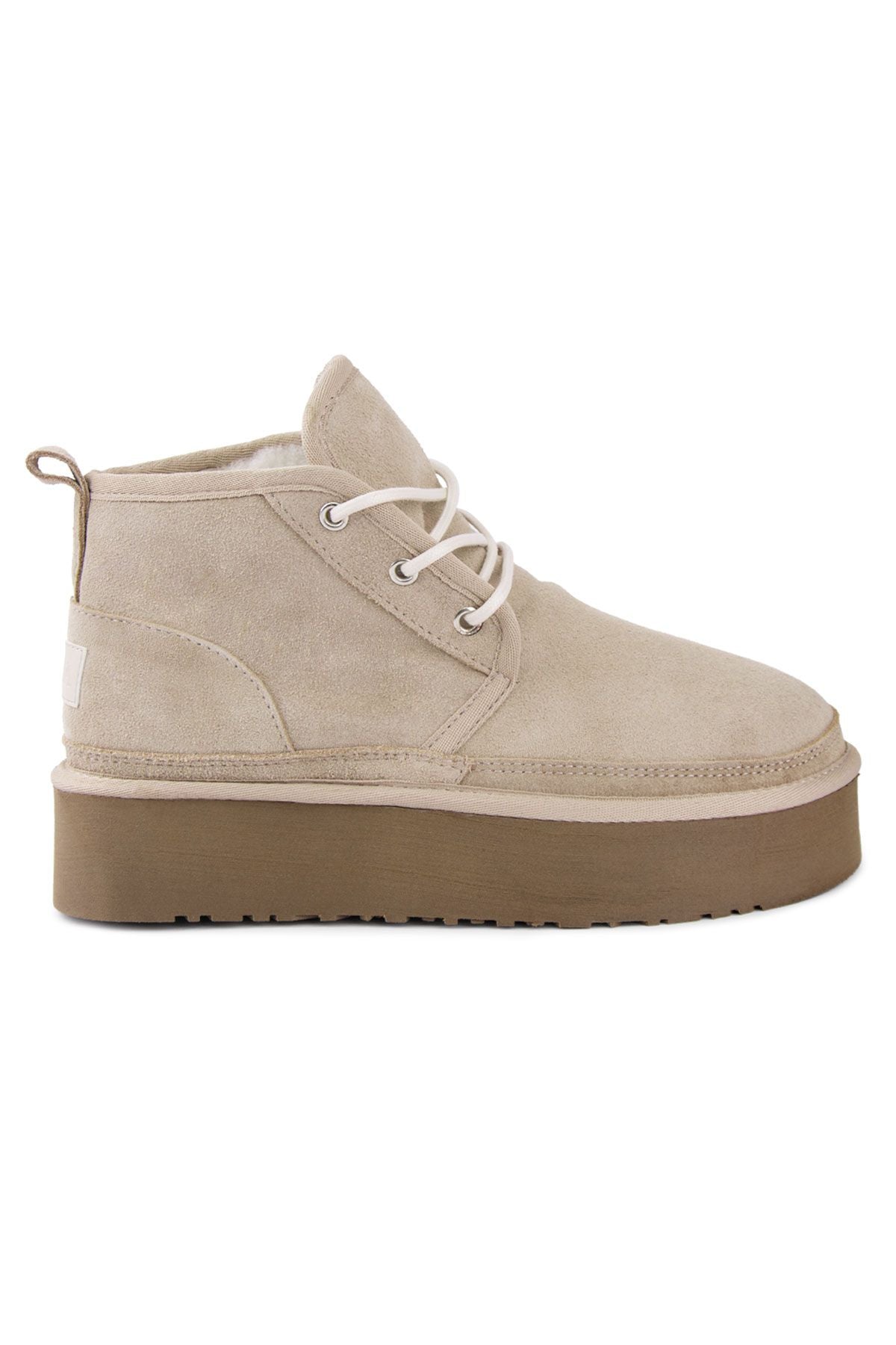 Pegia Women's High-Sole Shearling Boots 191310  - Beige