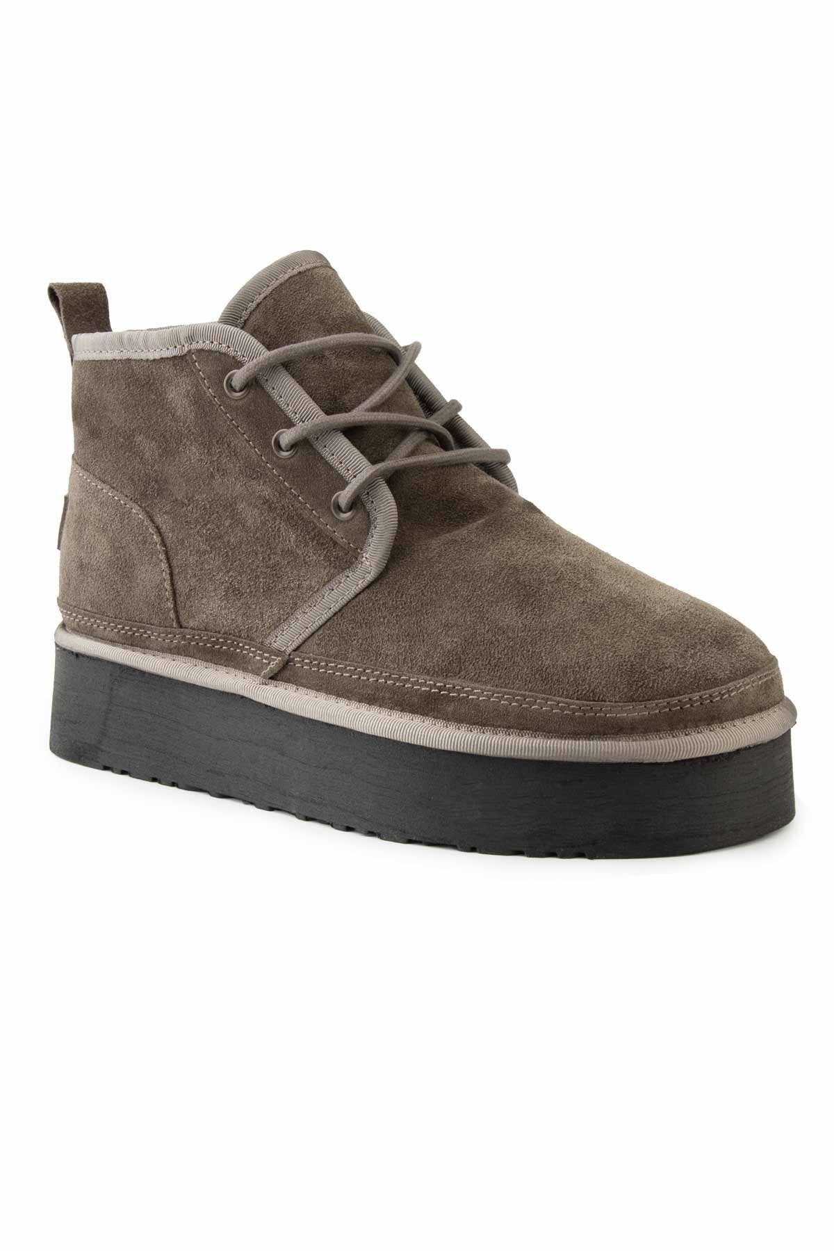 Pegia High Sole Sheepskin Women's Boots 191312  - Stone