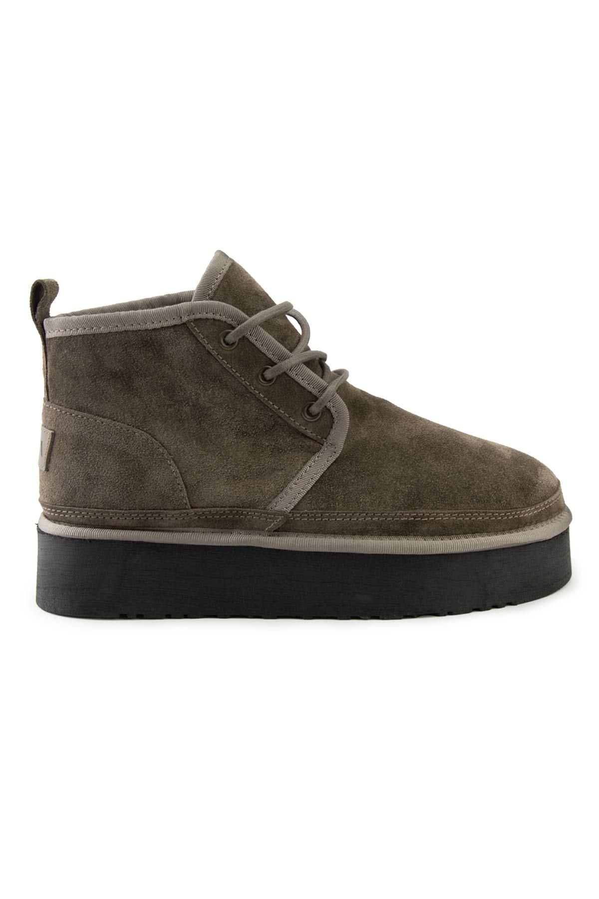 Pegia High Sole Sheepskin Women's Boots 191312  - Stone