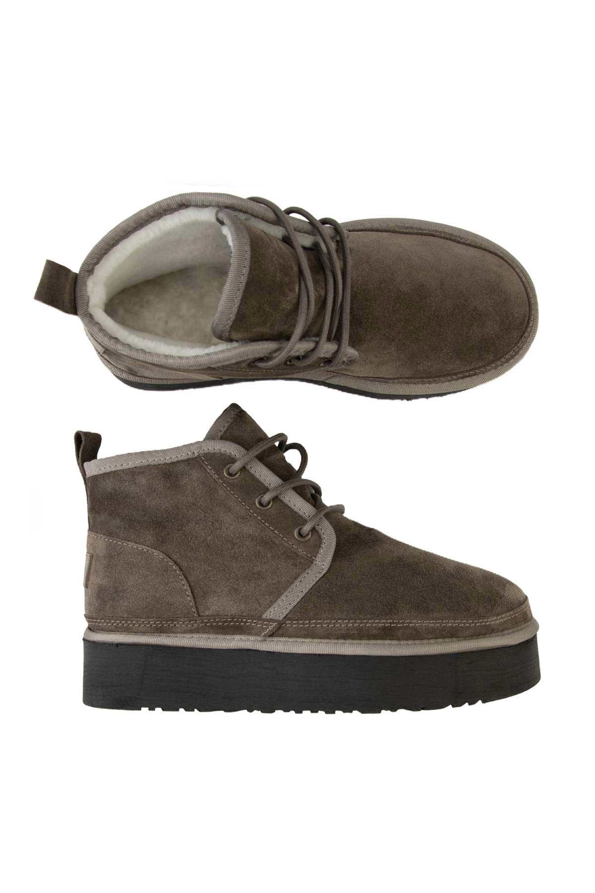 Pegia High Sole Sheepskin Women's Boots 191312  - Stone