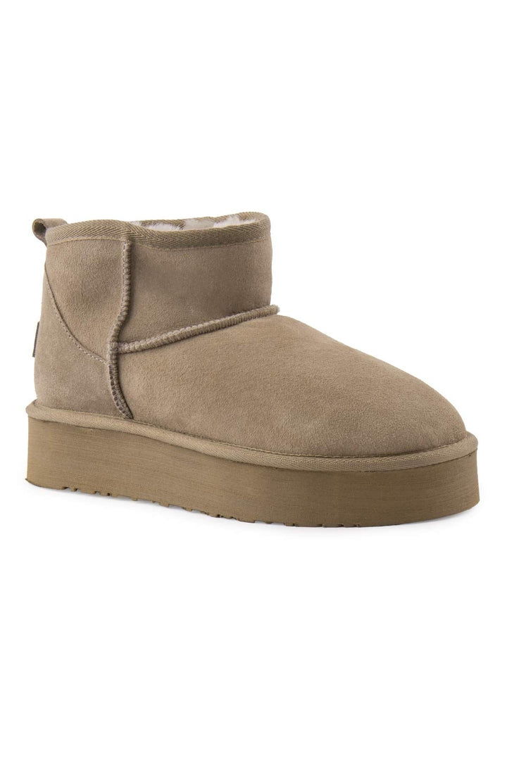Pegia High Sole Shearling Women's Boots 191300  - Stone