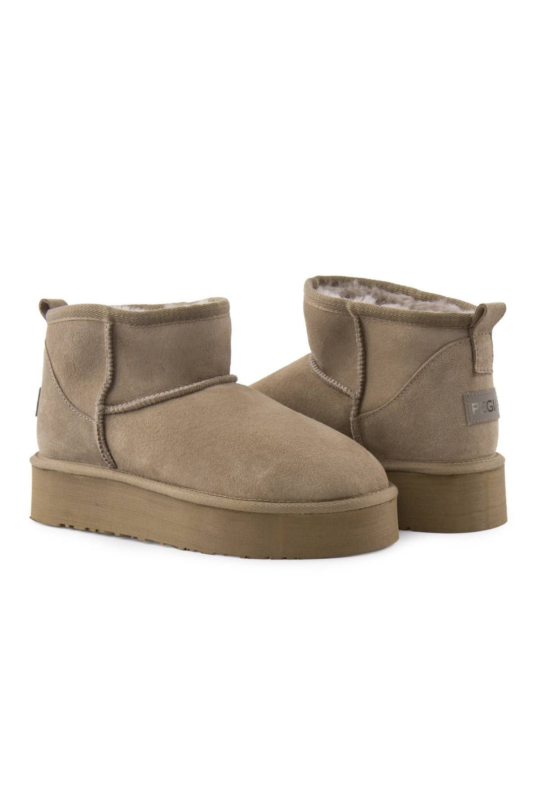 Pegia High Sole Shearling Women's Boots 191300  - Stone