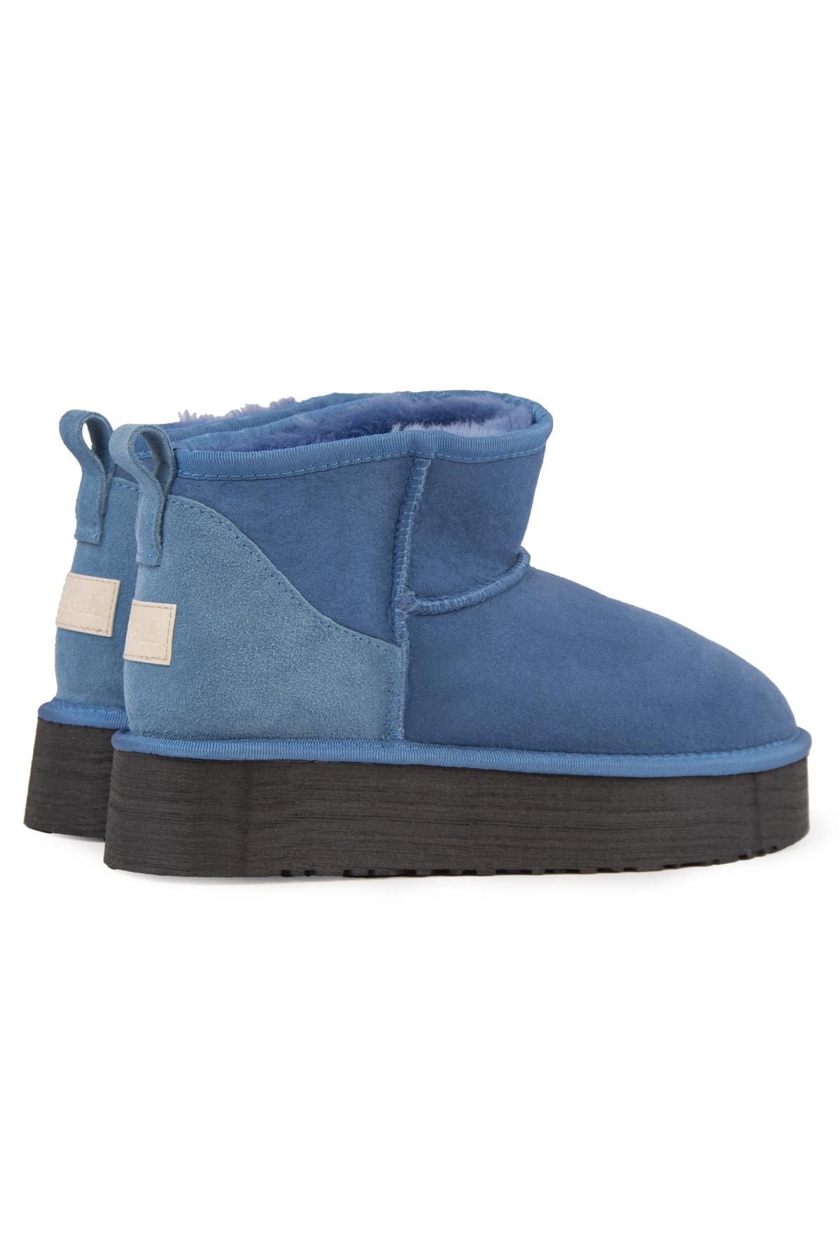 Pegia High Sole Shearling Women's Boots 191300  - Indigo