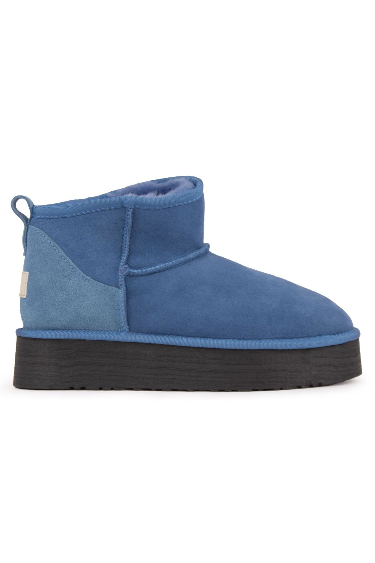 Pegia High Sole Shearling Women's Boots 191300  - Indigo