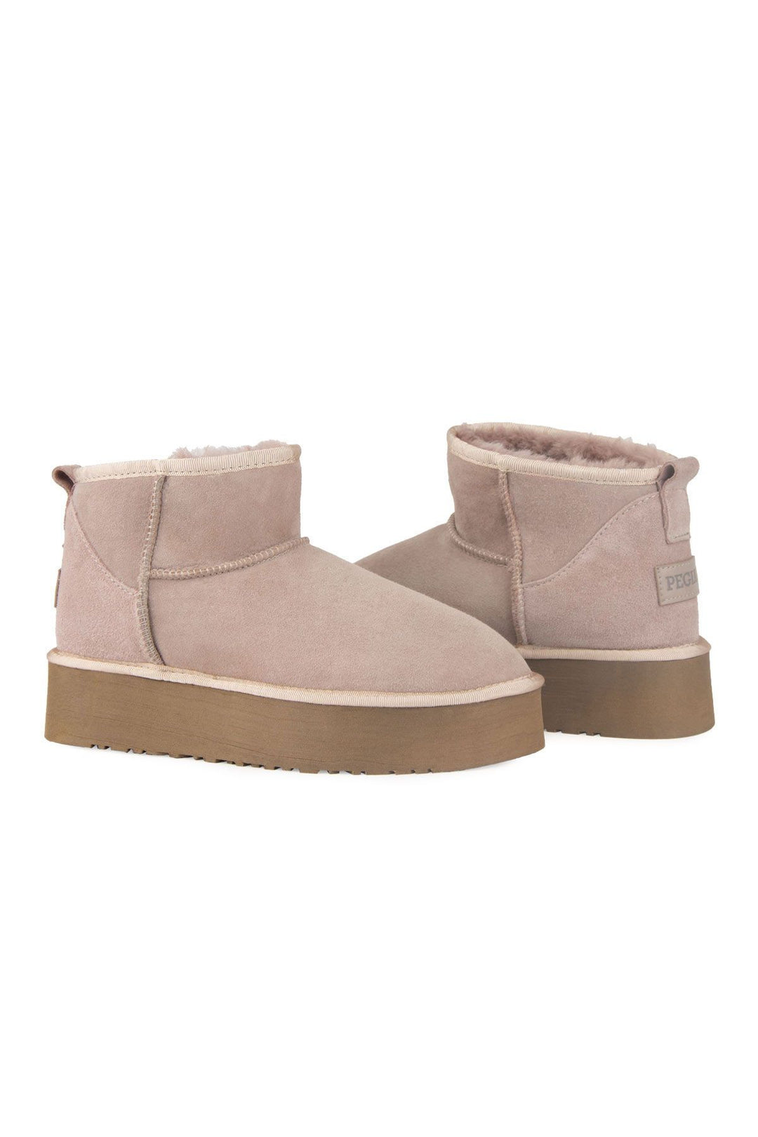 Pegia High Sole Shearling Women's Boots 191300  - Latte