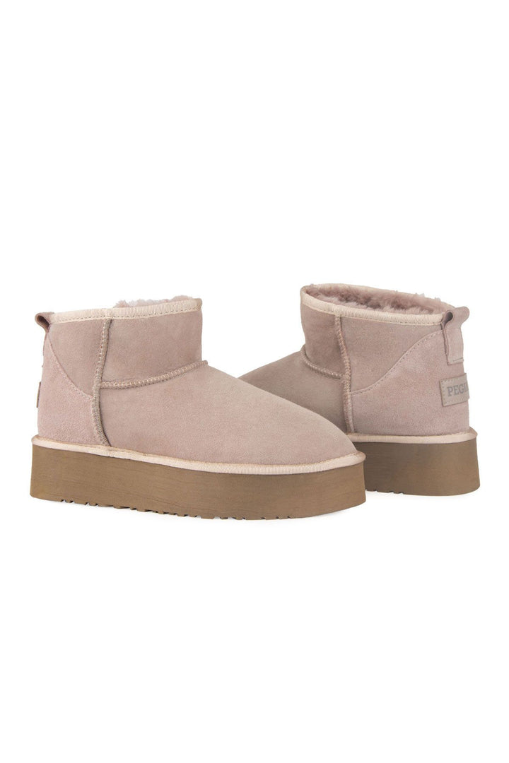 Pegia High Sole Shearling Women's Boots 191300  - Latte
