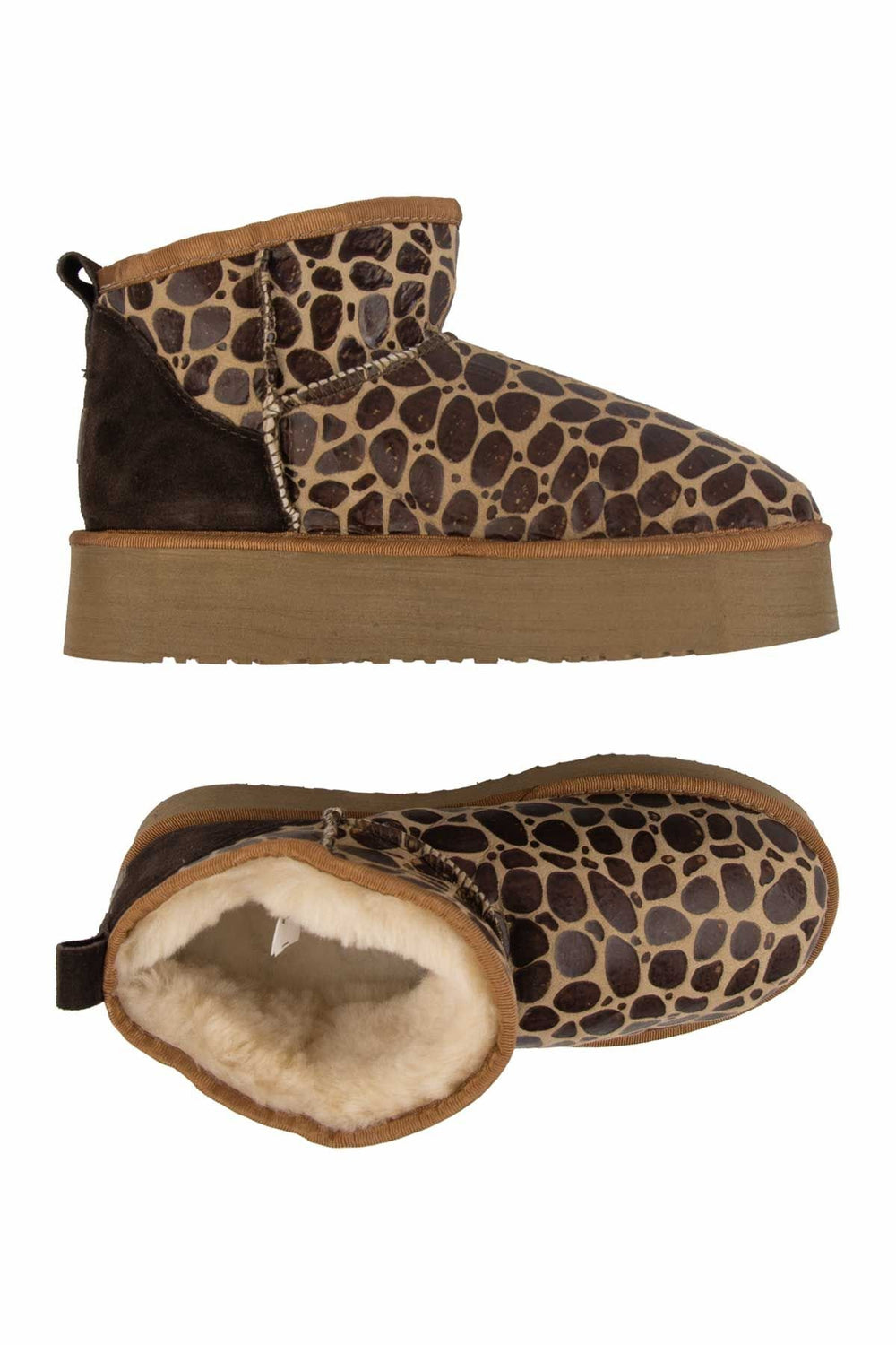 Pegia Women's Platform Sheepskin Boots 191314  - Choco