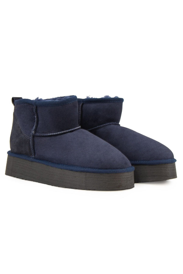 Pegia Women's Sheepskin Boots 191308  - Navy