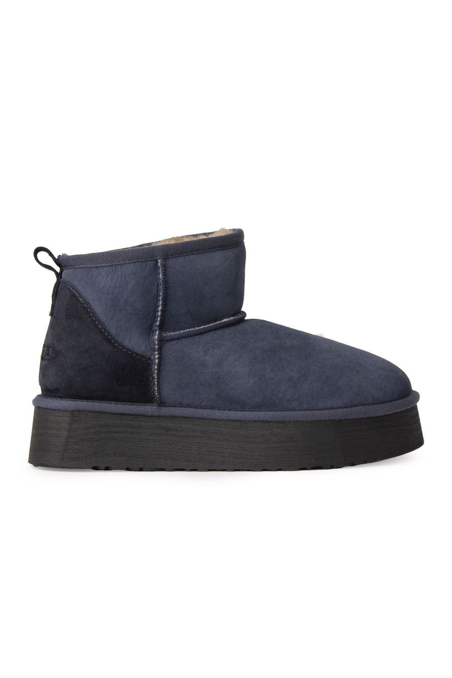 Pegia Women's Platform Sheepskin Boots 191313  - Navy