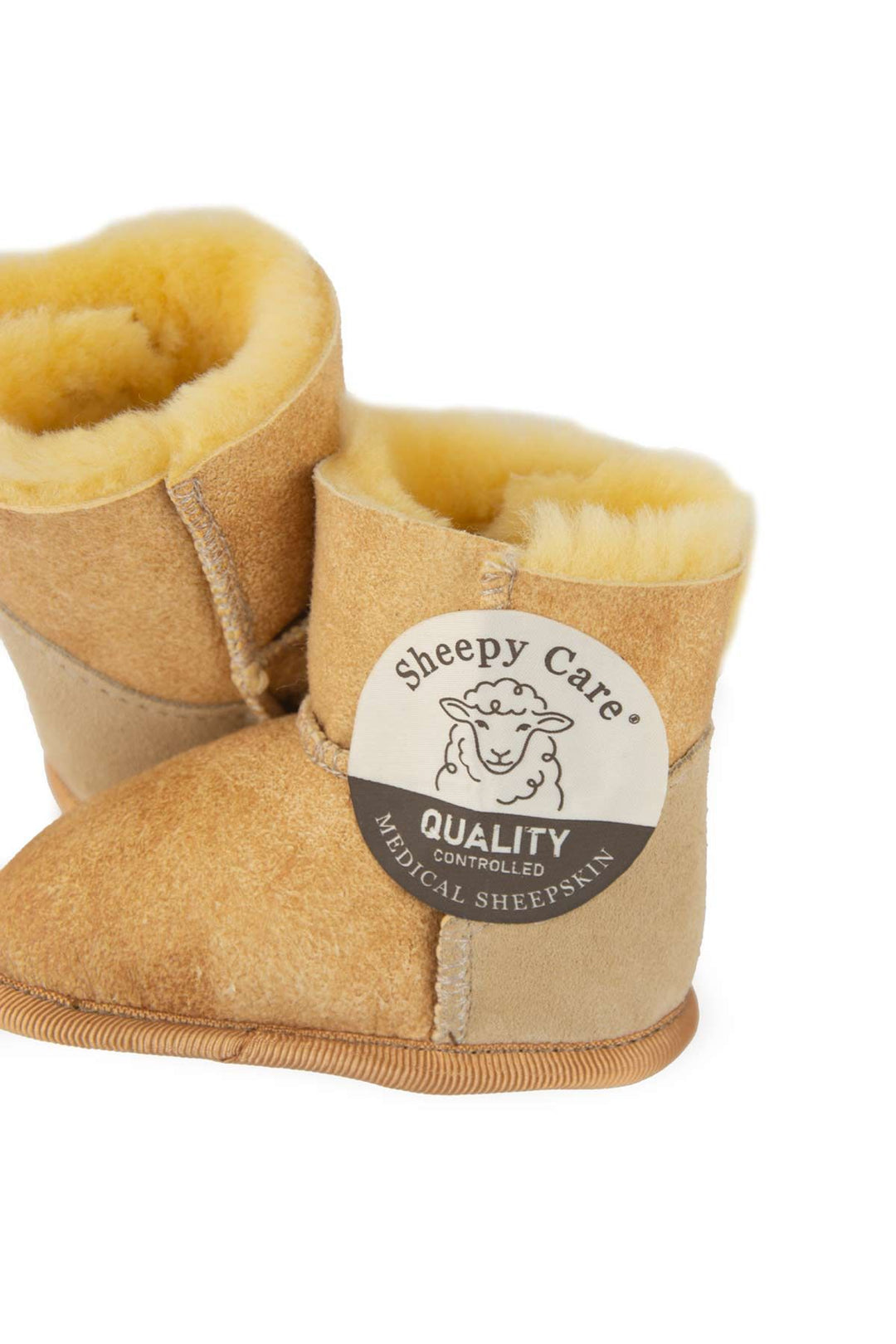 Sheepy Care Medical Sheepskin Baby Booties MDK034  - Natural