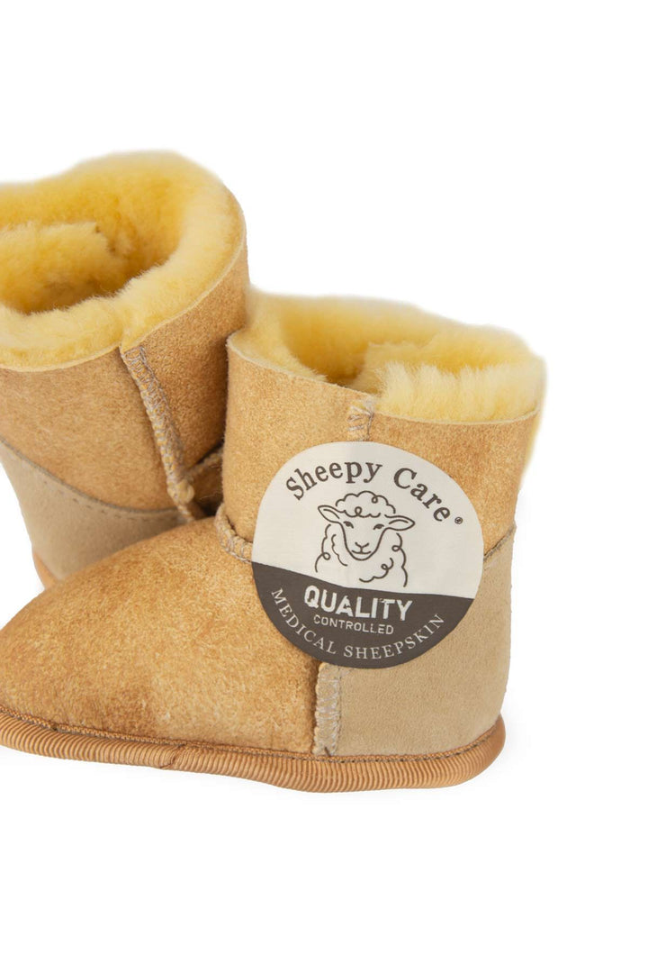 Sheepy Care Medical Sheepskin Baby Booties MDK034  - Natural