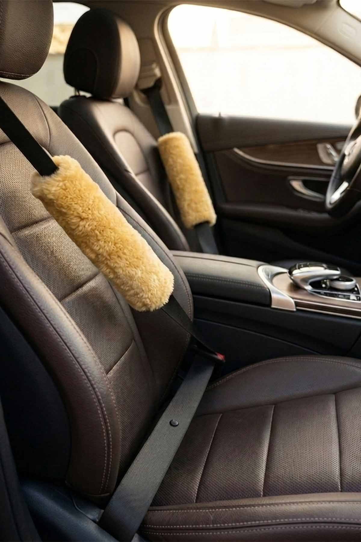 Sheepy Care Medical Sheepskin Seatbelt Cover MDK048  - Natural