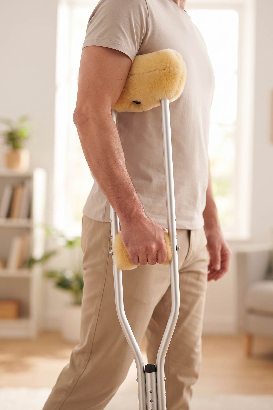 Sheepy Care Medical Sheepskin Crutch Pad Cover MDK044  - Natural