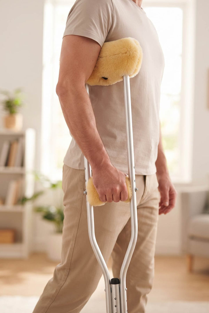 Sheepy Care Medical Sheepskin Crutch Pad Cover MDK044  - Natural