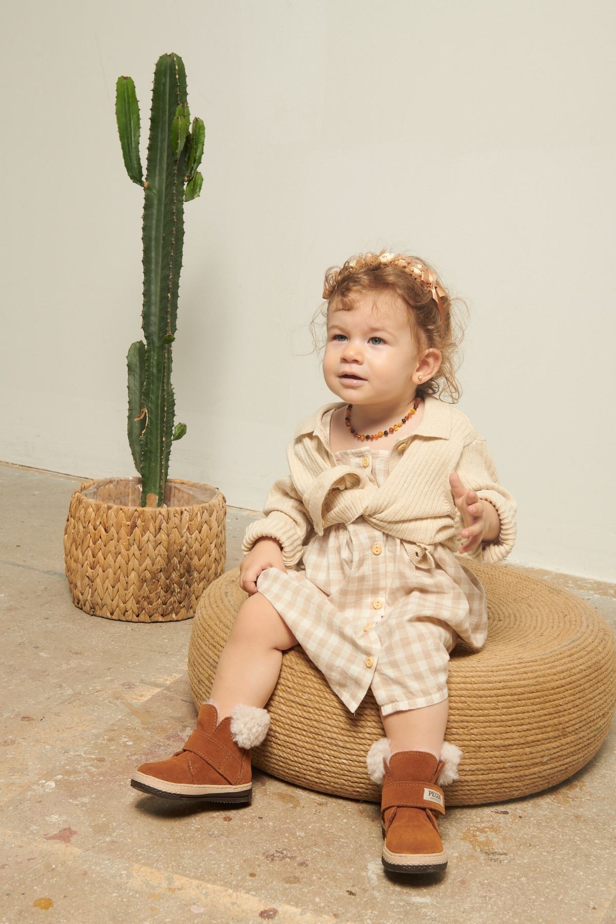 Pegia Arnes Stivali Con Velcro In Shearling Per Bambini