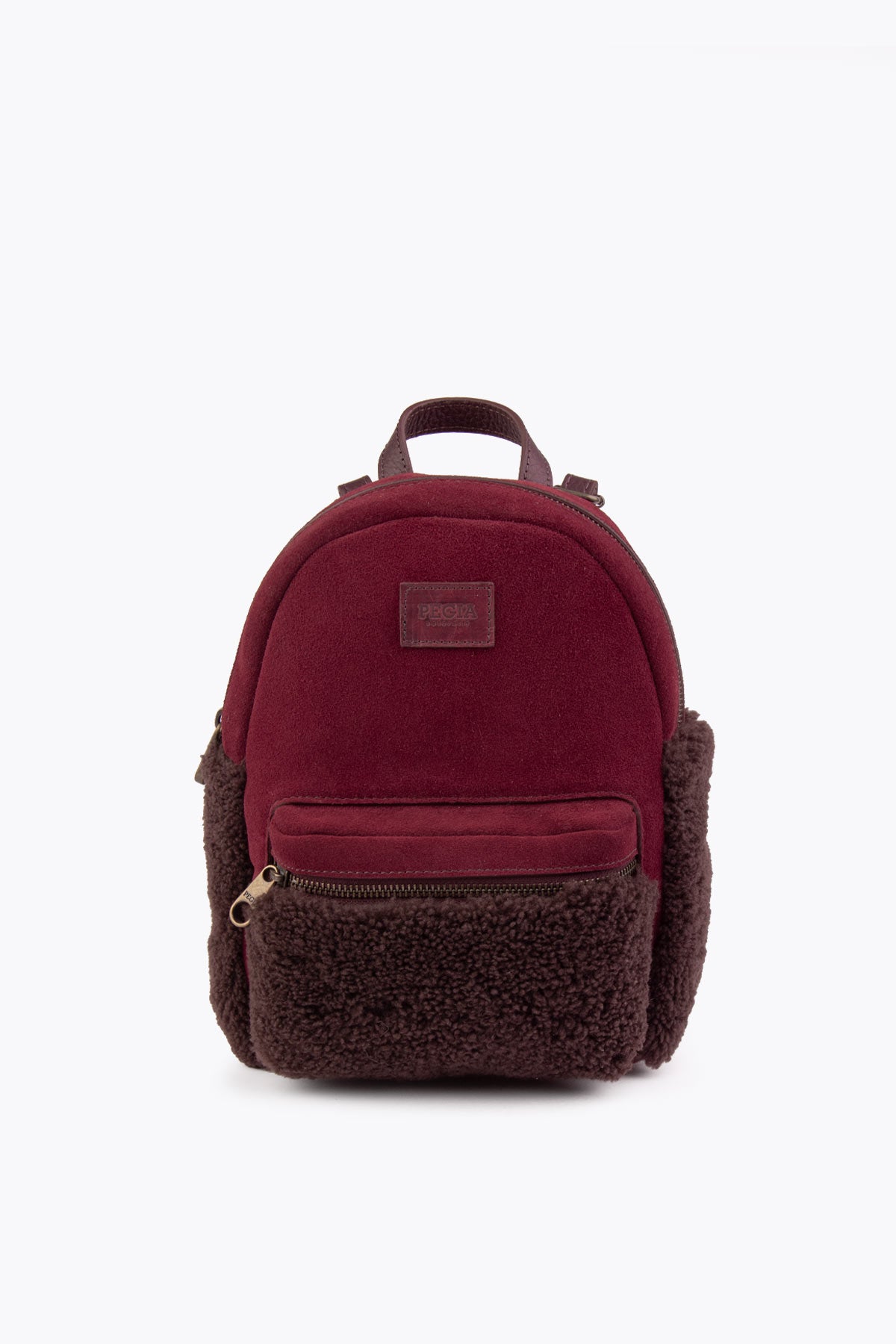 burgundy velour mini backpack Burgundy Shearling Mini Backpack