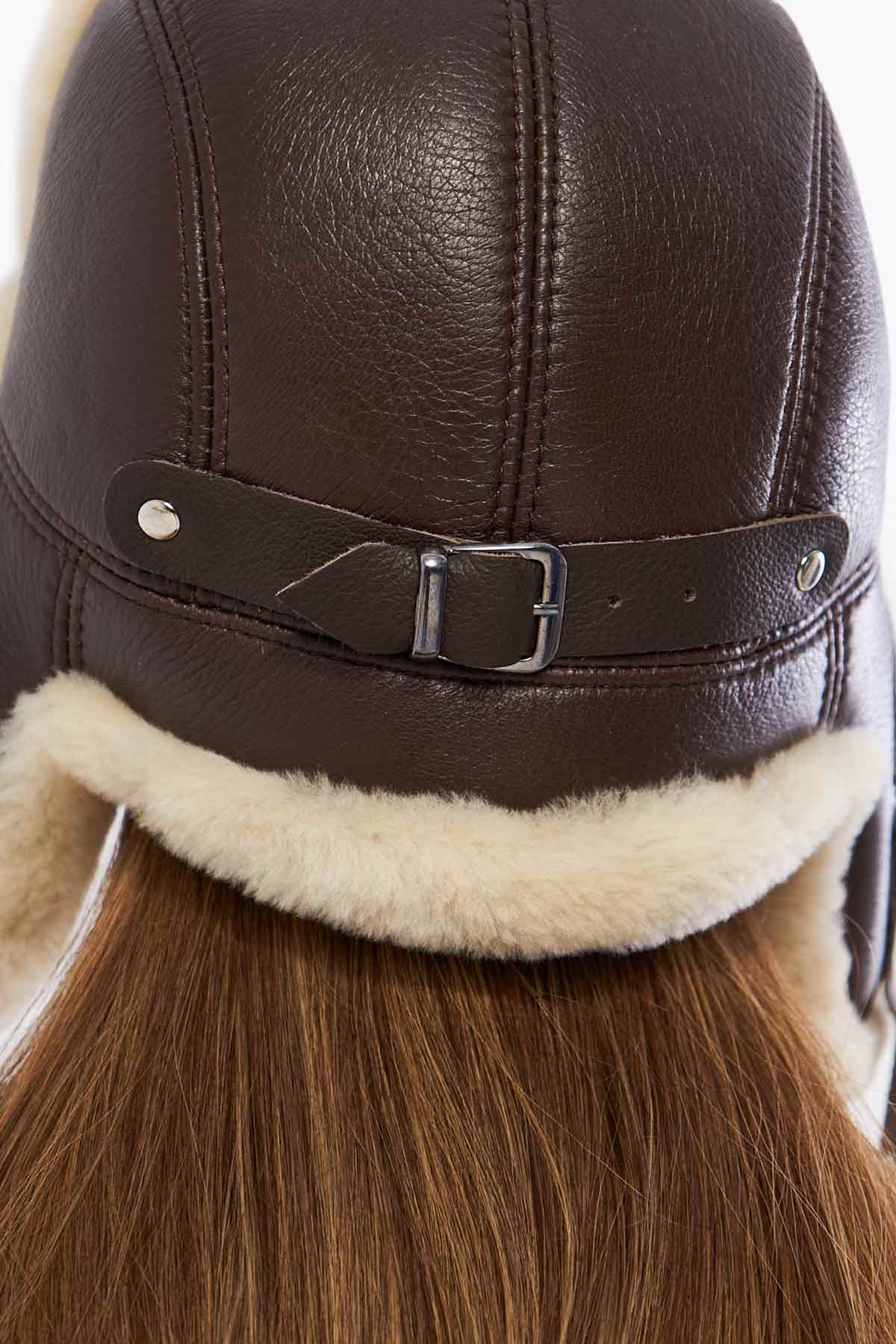 Pegia Hetta Sheepskin Unisex Adjustable Strap Aviator Hat