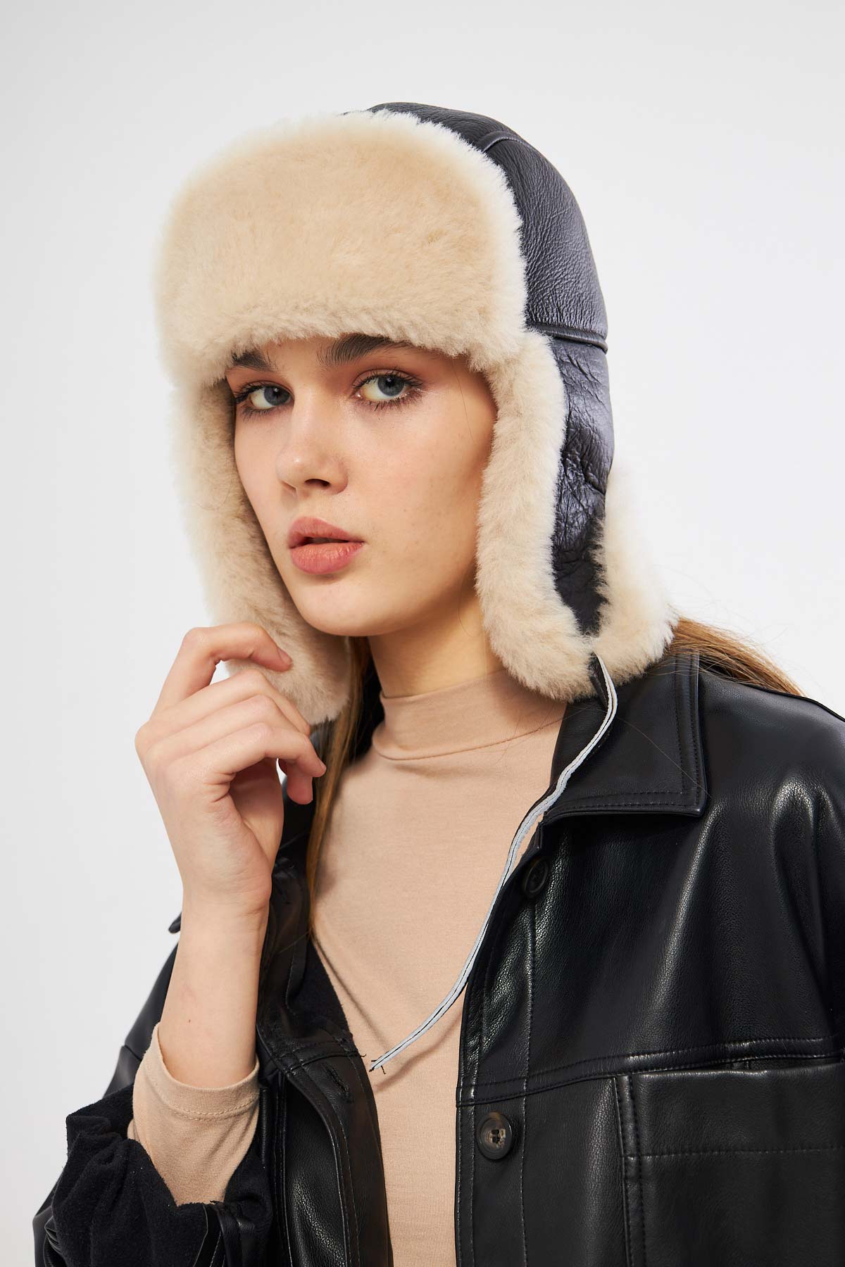 Pegia Holte Sheepskin Unisex Aviator Hat