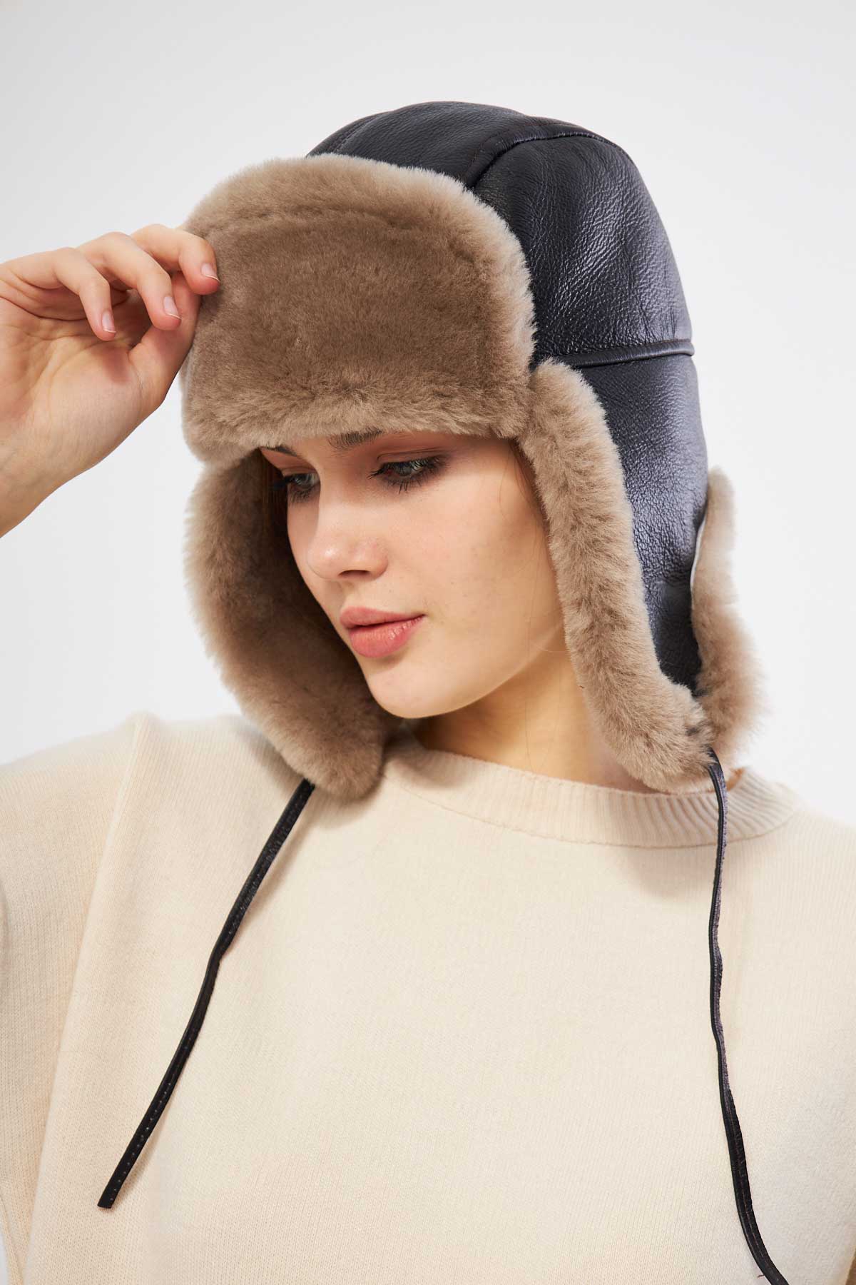 Pegia Holte Sheepskin Unisex Aviator Hat