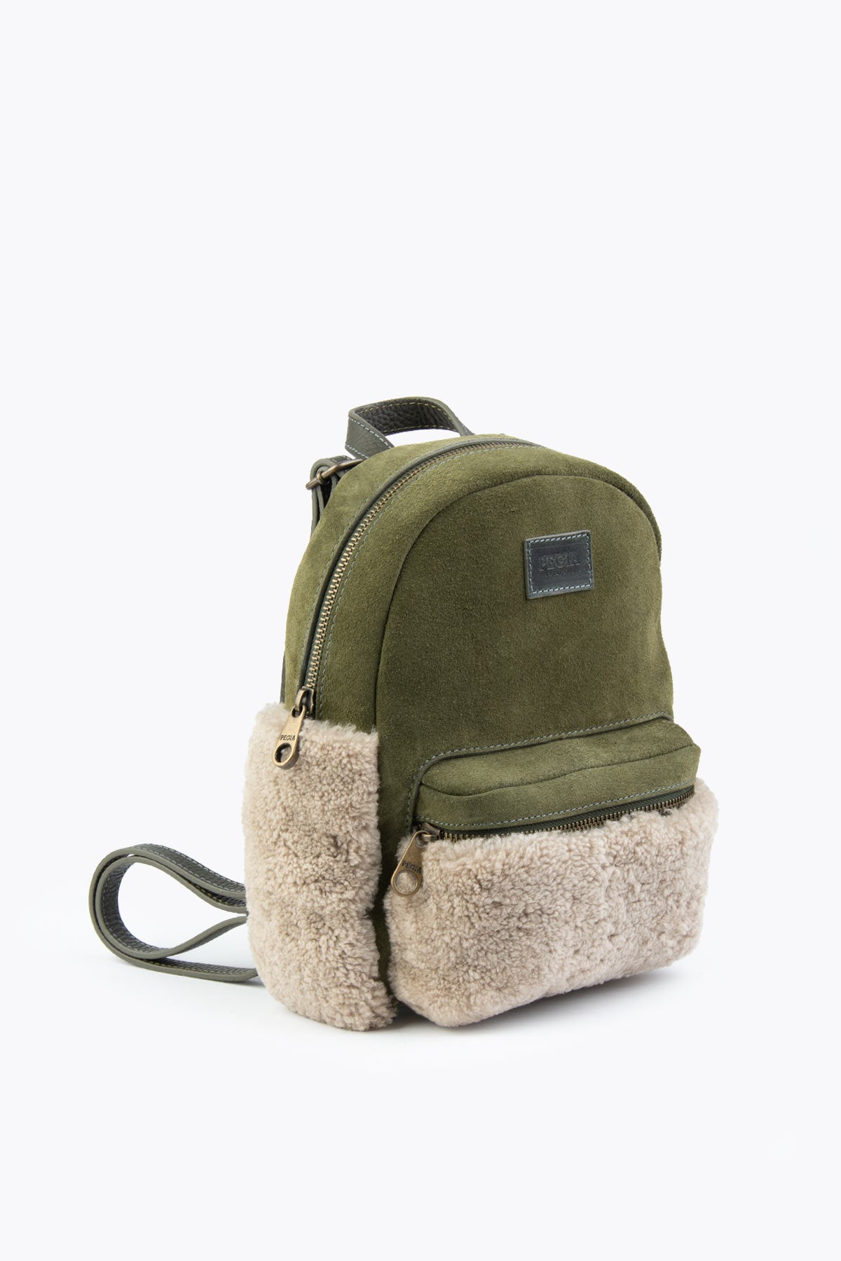 Pegia Moso Shearling Mini Backpack