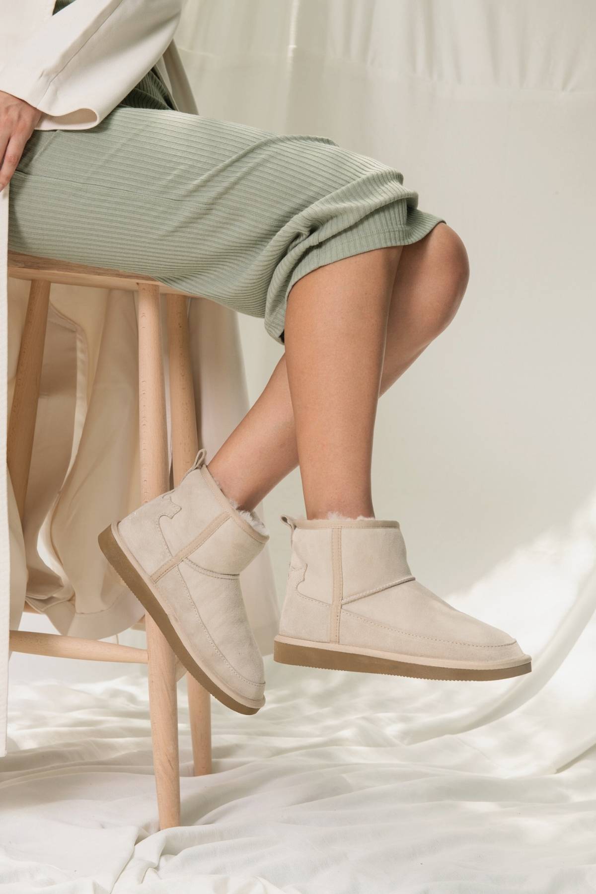 Pegia Lesa Genuine Suede Women's Mini Boots - Pegia