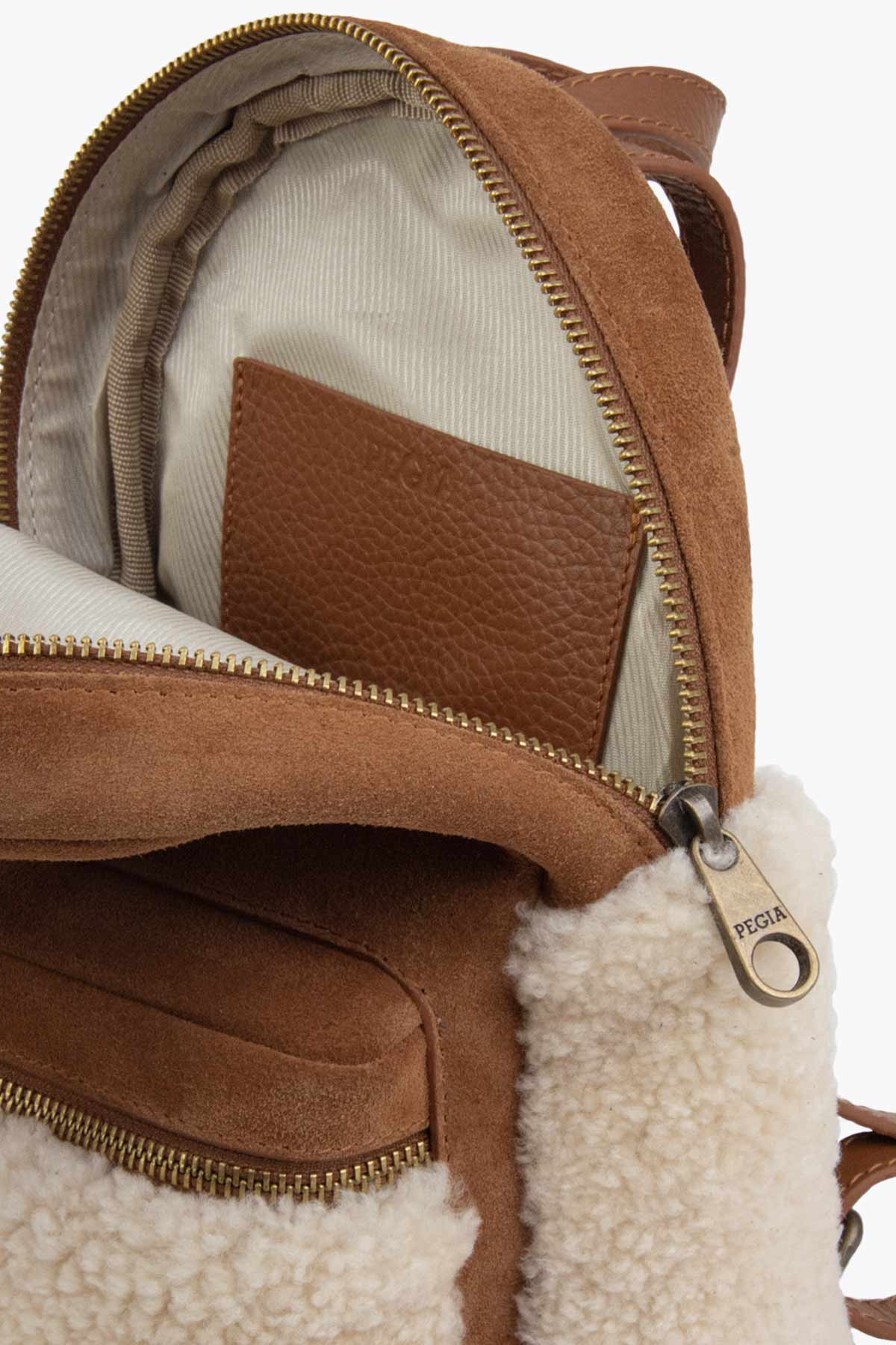 Pegia Moso Shearling Mini Backpack