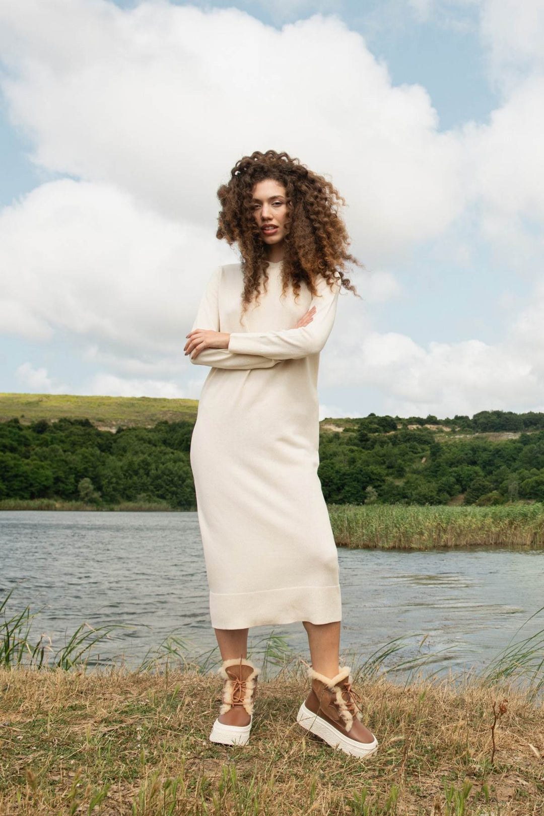 Pegia Nora Shearling Platform Women's Boots - Pegia