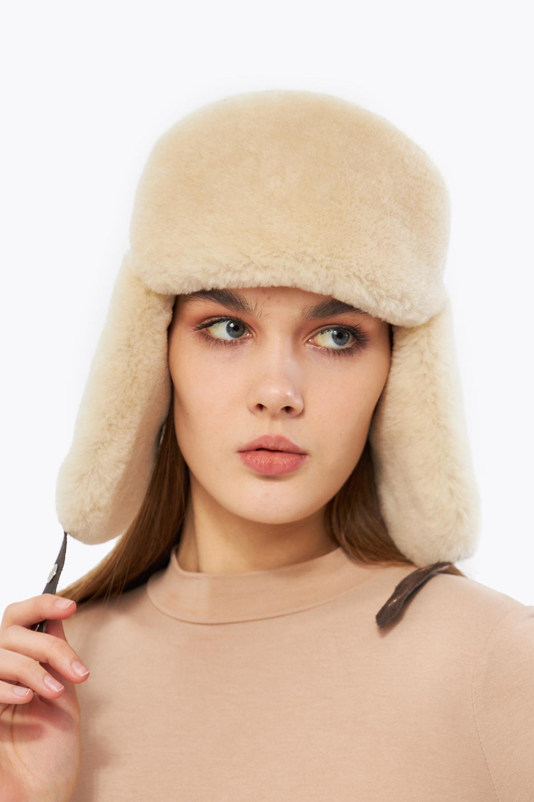 Pegia Hetta Sheepskin Unisex Adjustable Strap Aviator Hat - Pegia