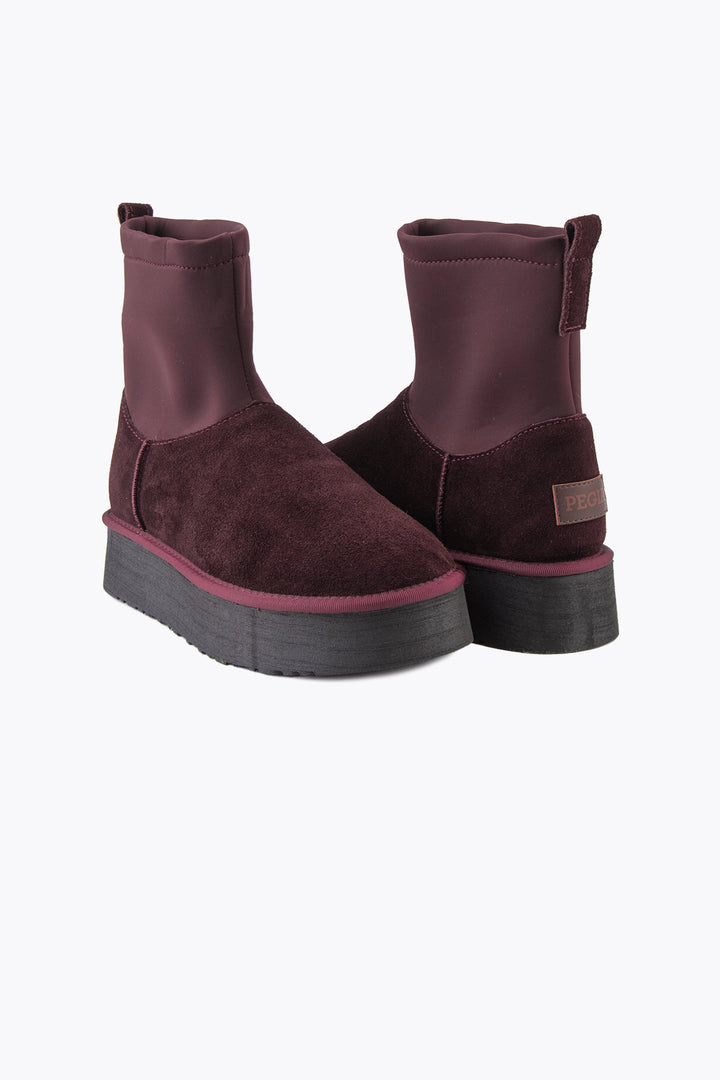 Pegia Kalix Genuine Suede Stretch Zip Women's Platform Boots - Pegia