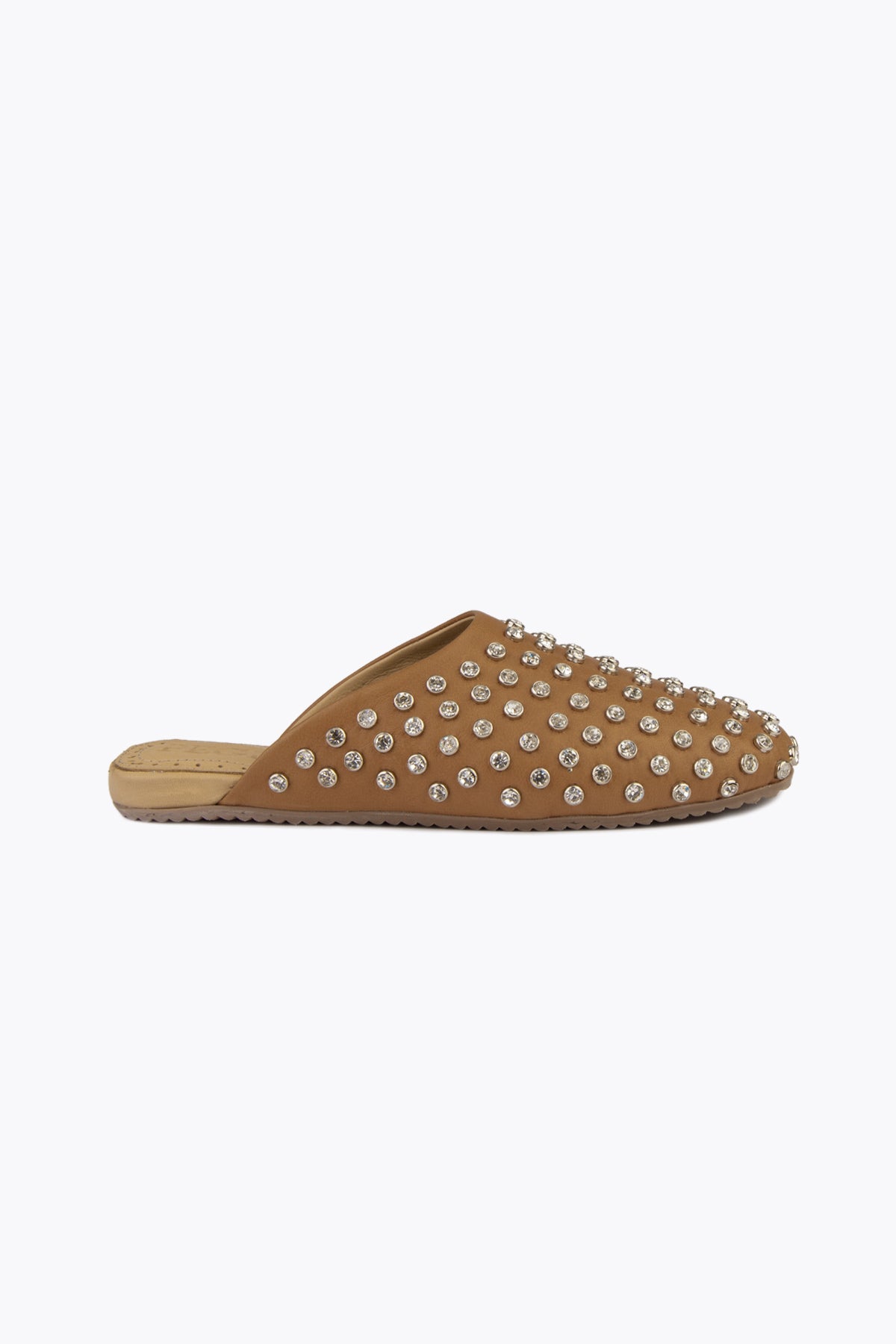 Pegia Sena Rhinestone Detailed Genuine Leather Mules - Pegia
