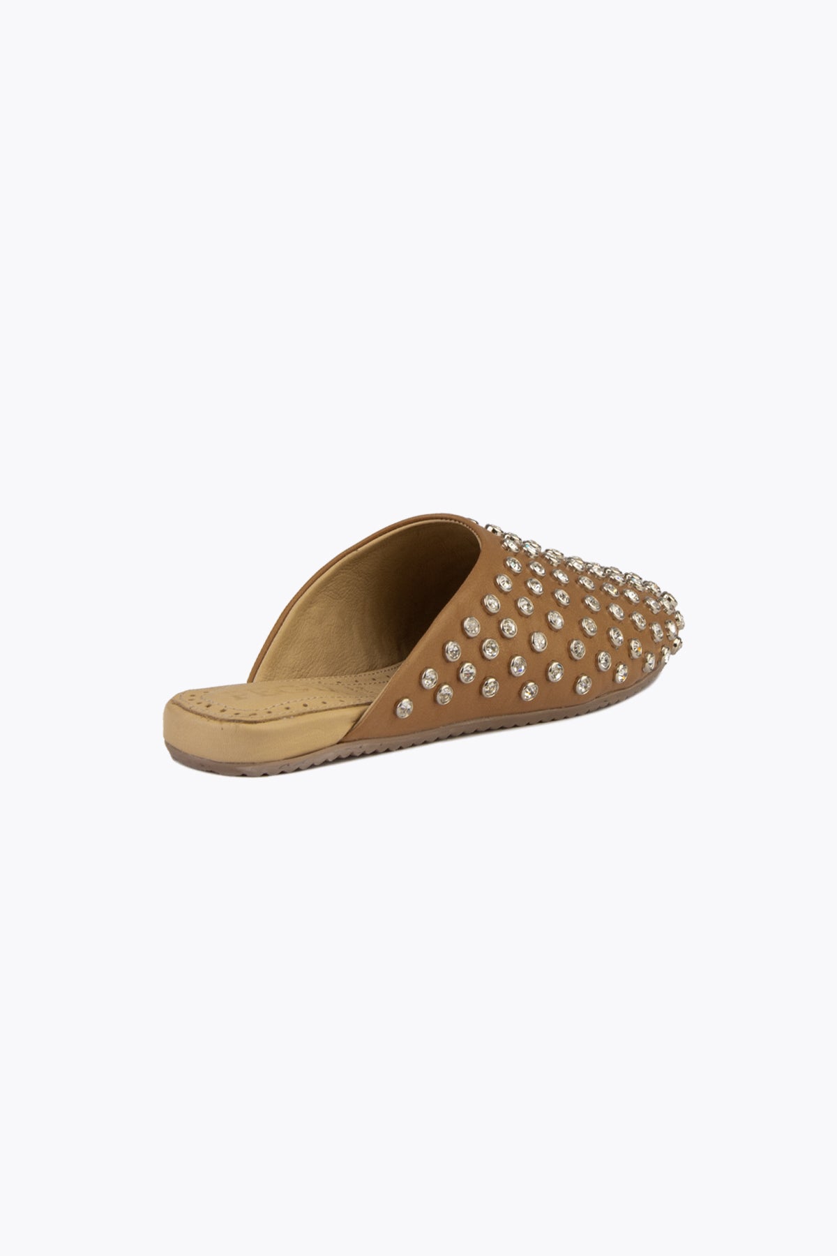 Pegia Sena Rhinestone Detailed Genuine Leather Mules - Pegia